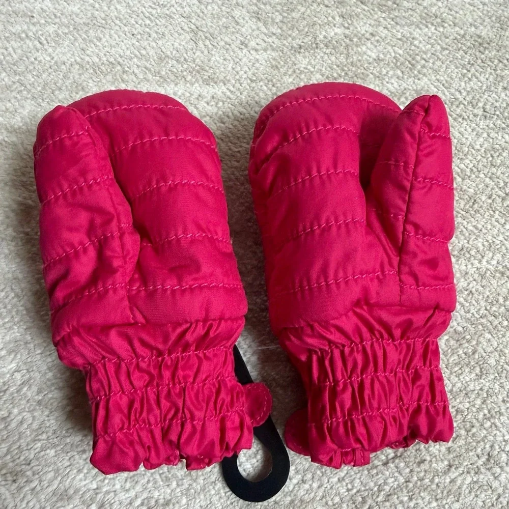 Patagonia Baby Puff Mittens Pink 3-6M Quilted Winter Snow Gloves
